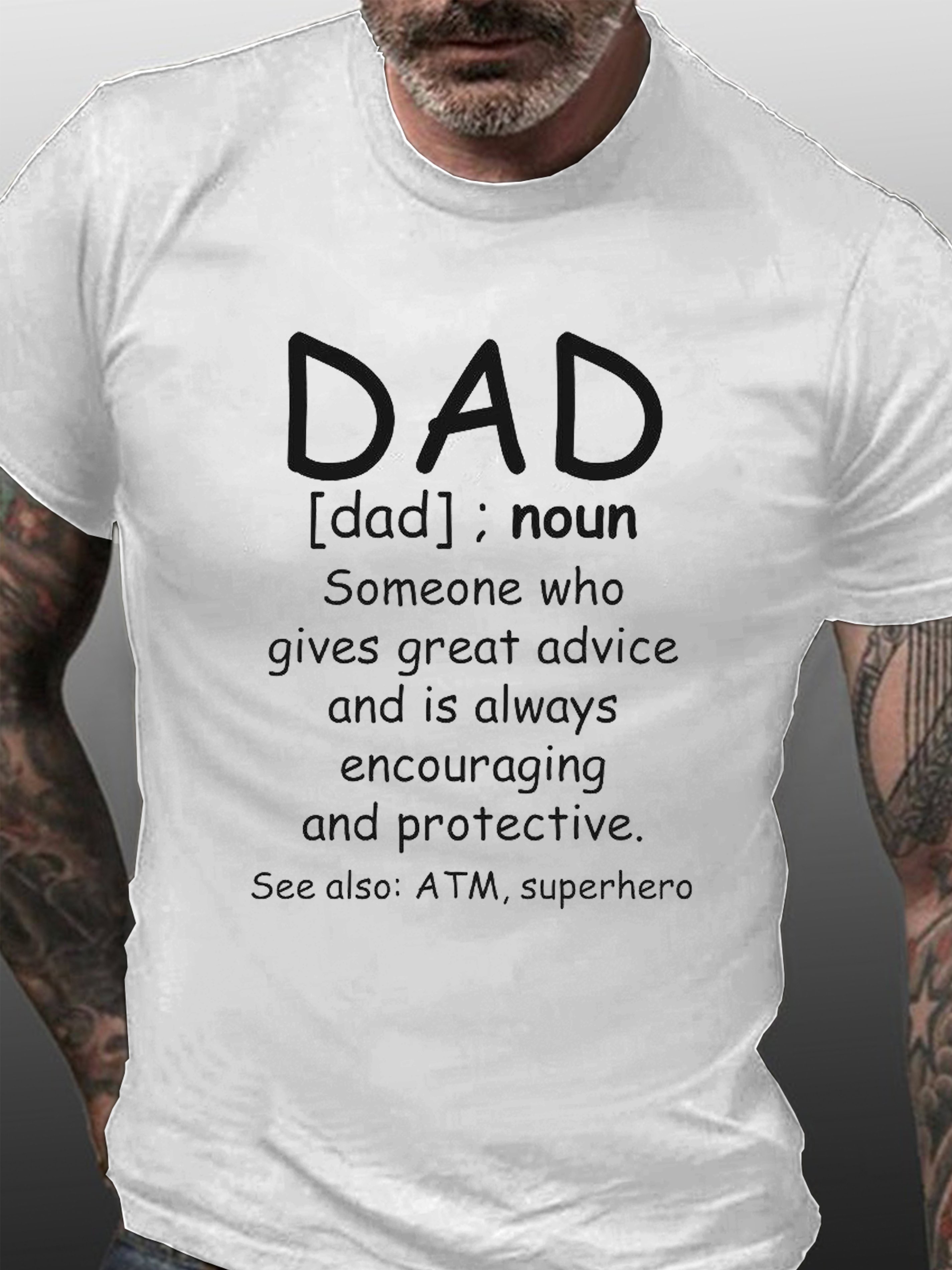 Dad Print Casual Short Sleeve T-shirt