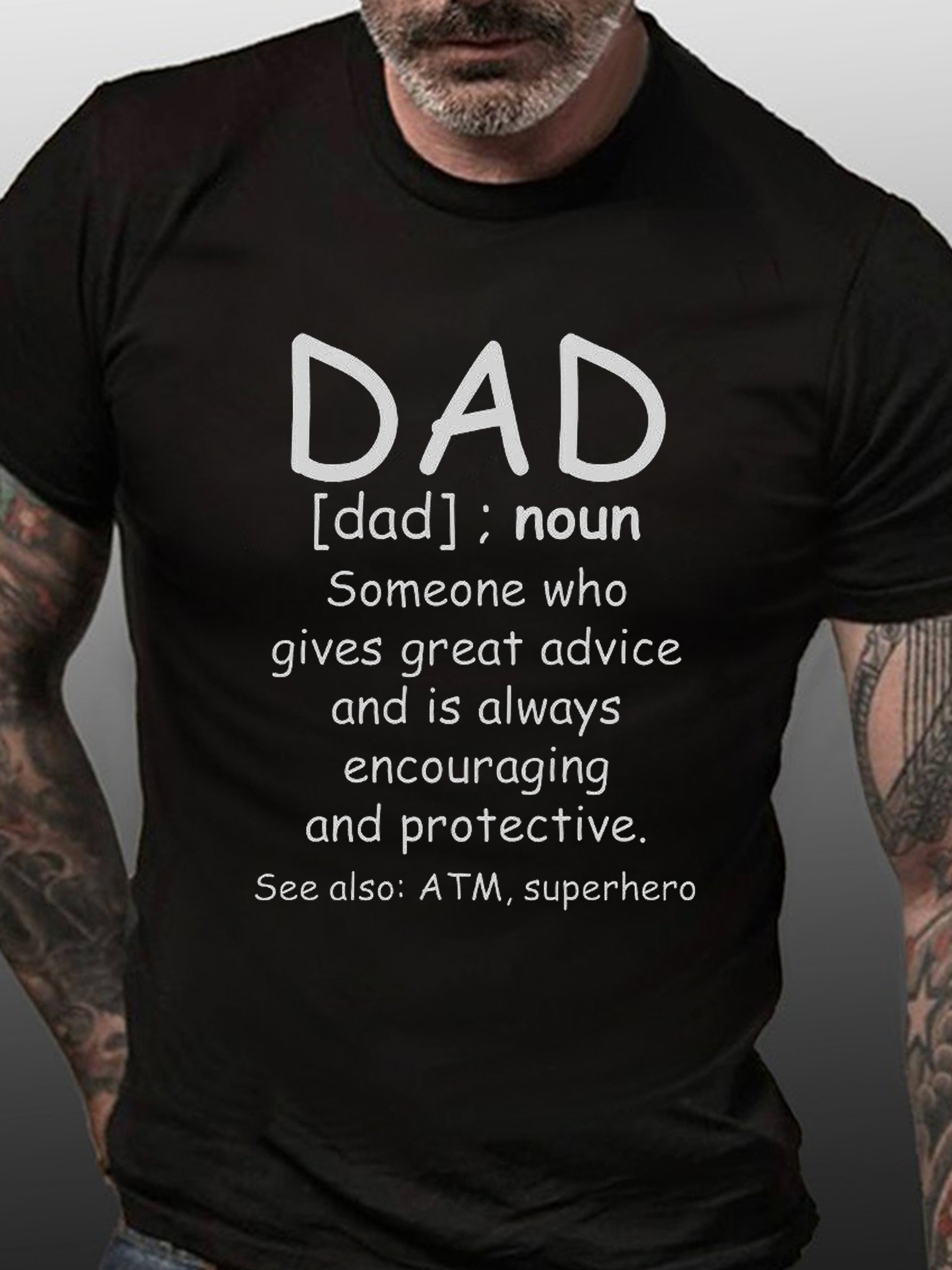 Dad Print Casual Short Sleeve T-shirt