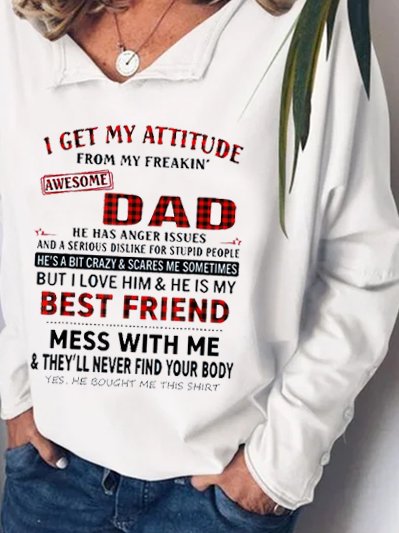 I Get An Awesome Dad Print Sweatshirt