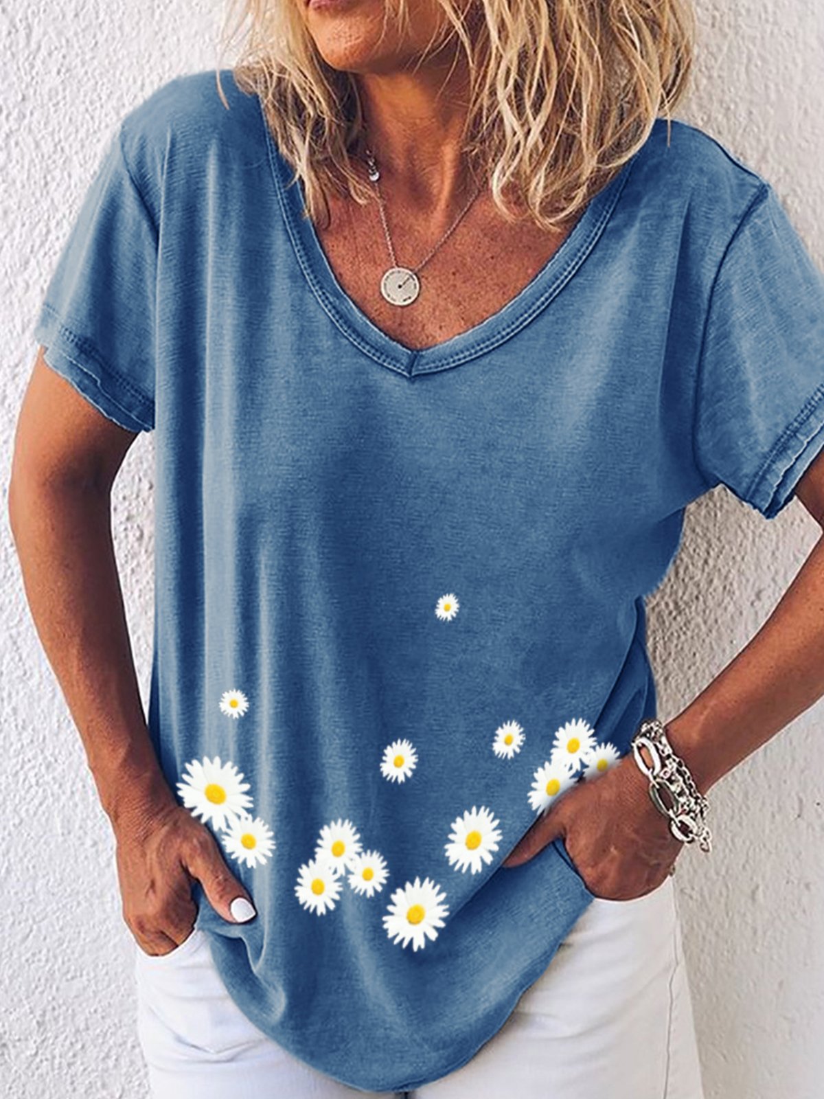 Flower Print Short Sleeve T-shirt