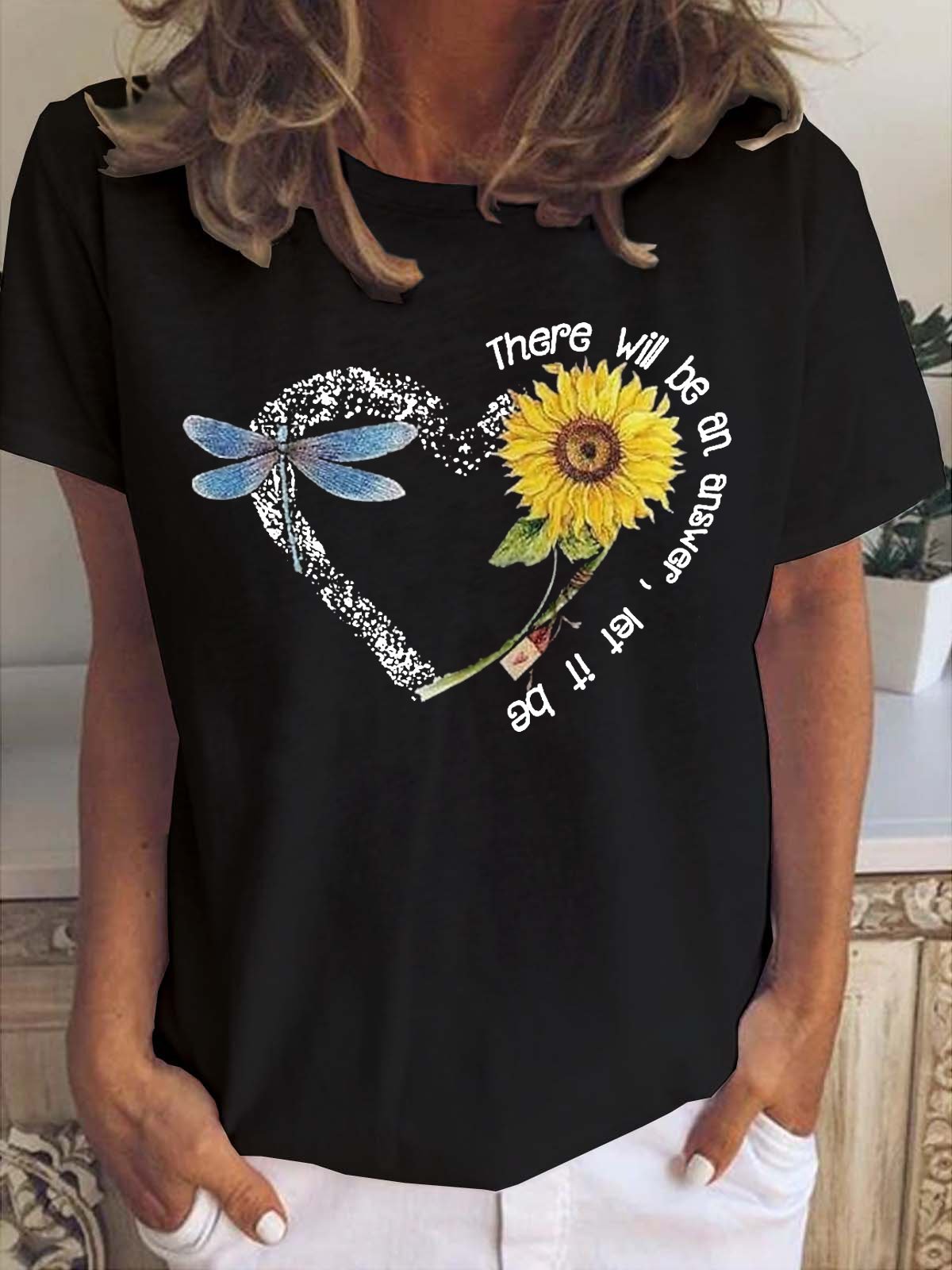 Sunflower Butterfly Women's Short sleeve tops