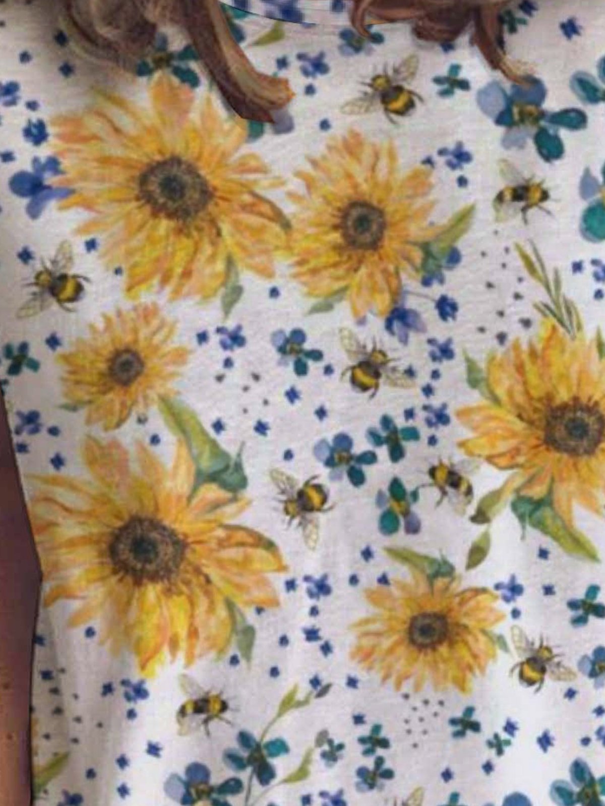 Sunflower And Bee Women's Short Sleeve T-shirt