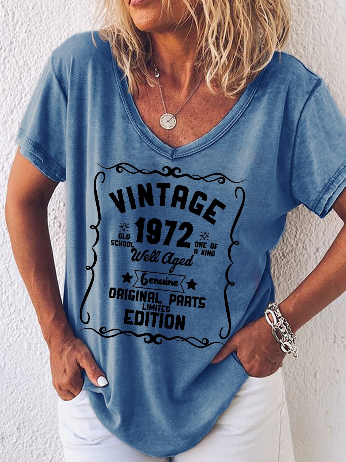 Vintage 1972 Shirt Casual Floral Cotton Short Sleeve T-shirt