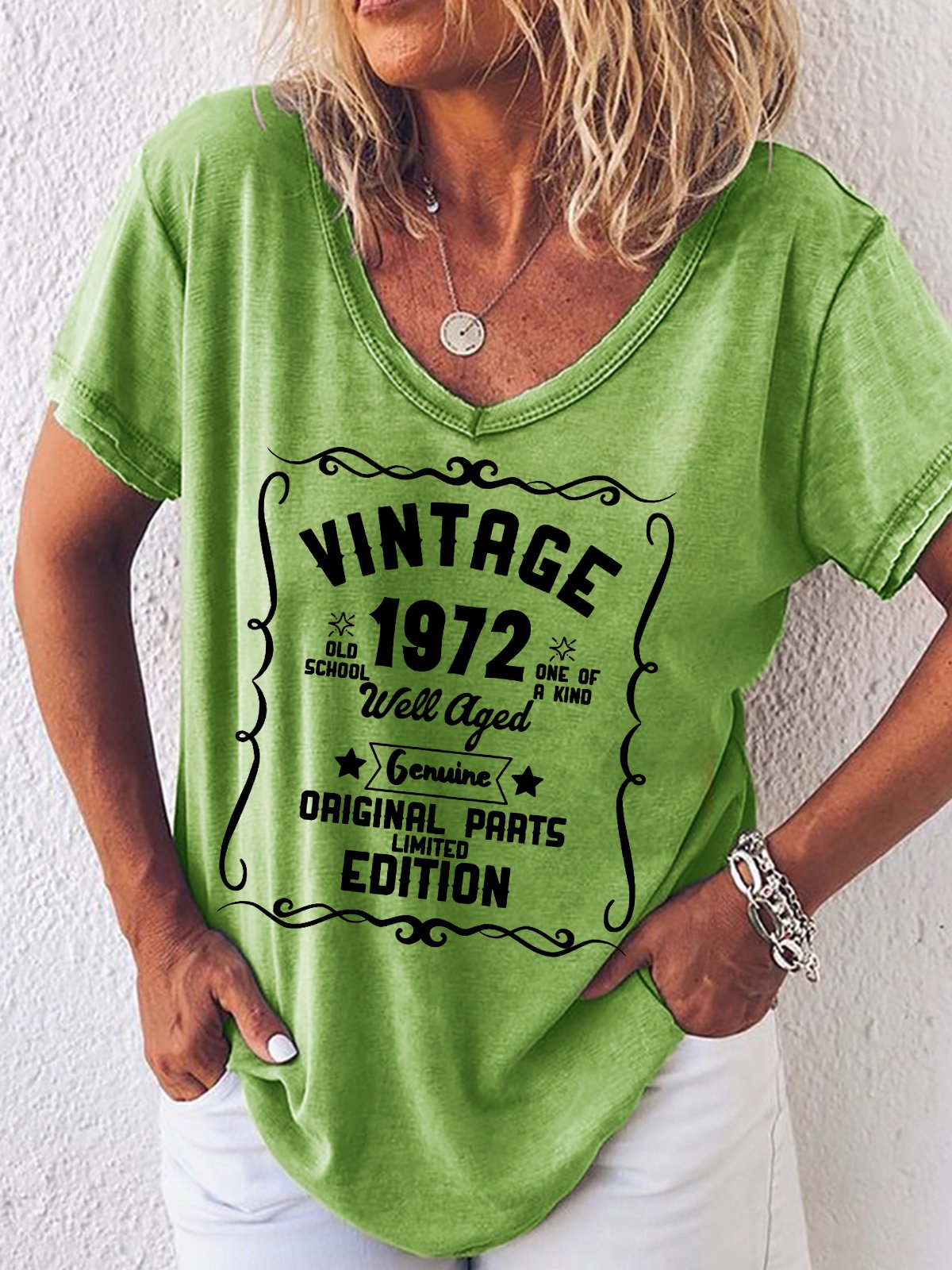 Vintage 1972 Shirt Casual Floral Cotton Short Sleeve T-shirt