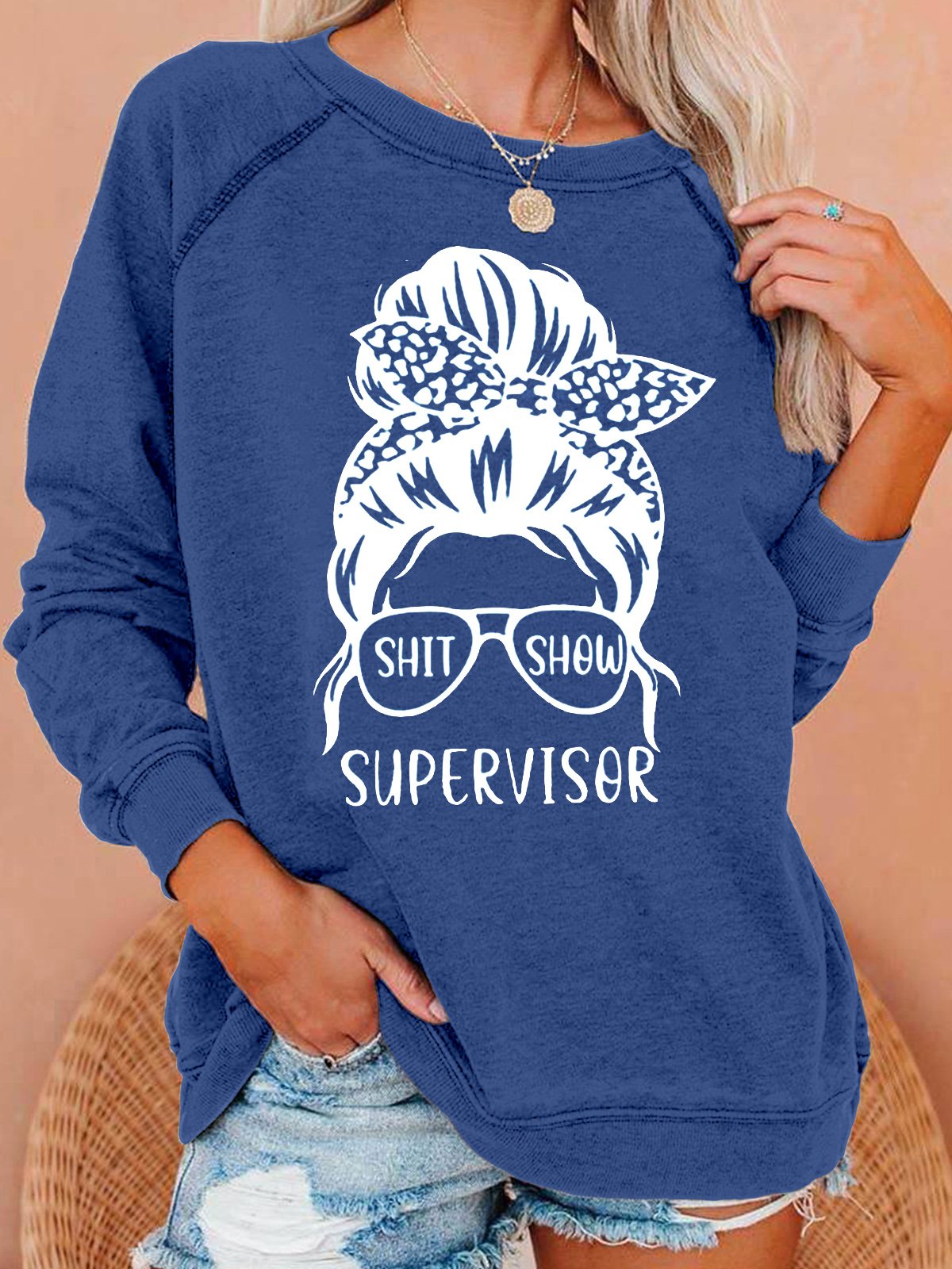 Shit Show Supervisor Funny Casual Sweatshirt