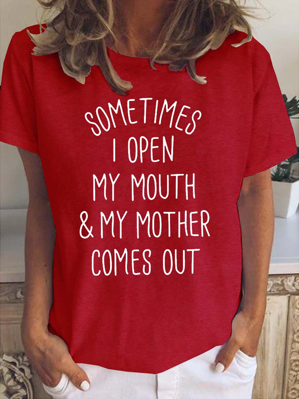 Funny Sometimes I Open My Mouth Casual Short sleeve tops