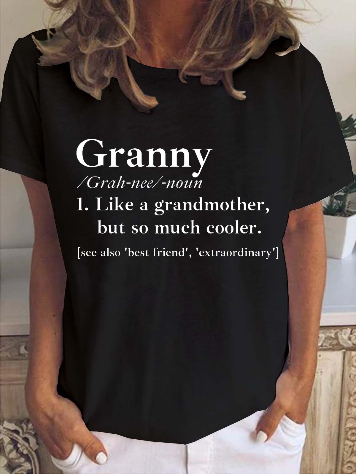 Granny Shirt Gift for Grandma Cotton Blends Casual Short Sleeve T-shirt