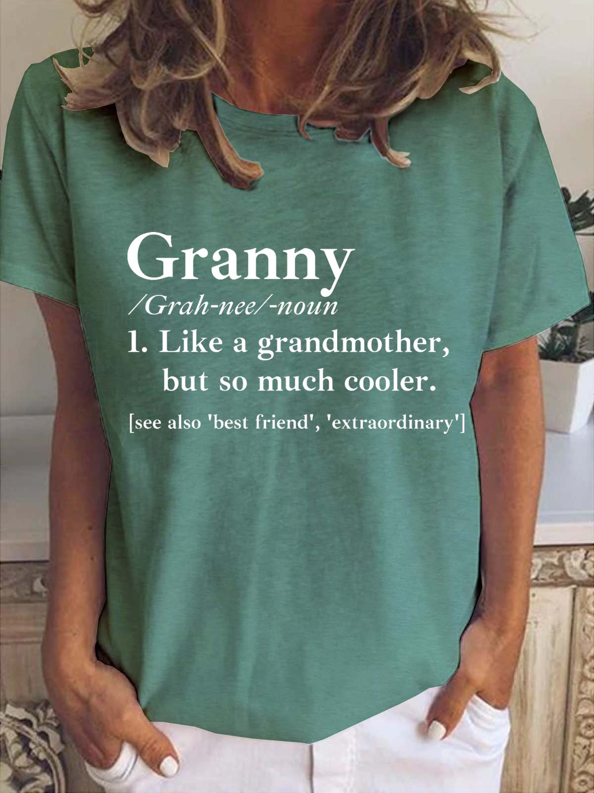 Granny Shirt Gift for Grandma Cotton Blends Casual Short Sleeve T-shirt