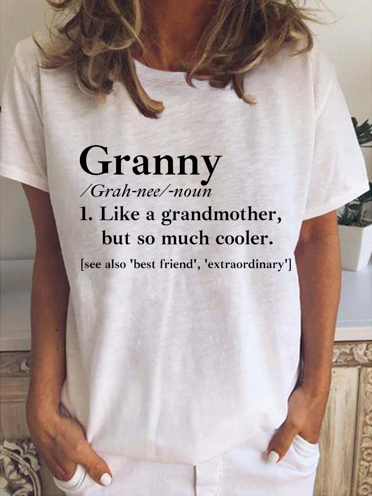 Granny Shirt Gift for Grandma Cotton Blends Casual Short Sleeve T-shirt