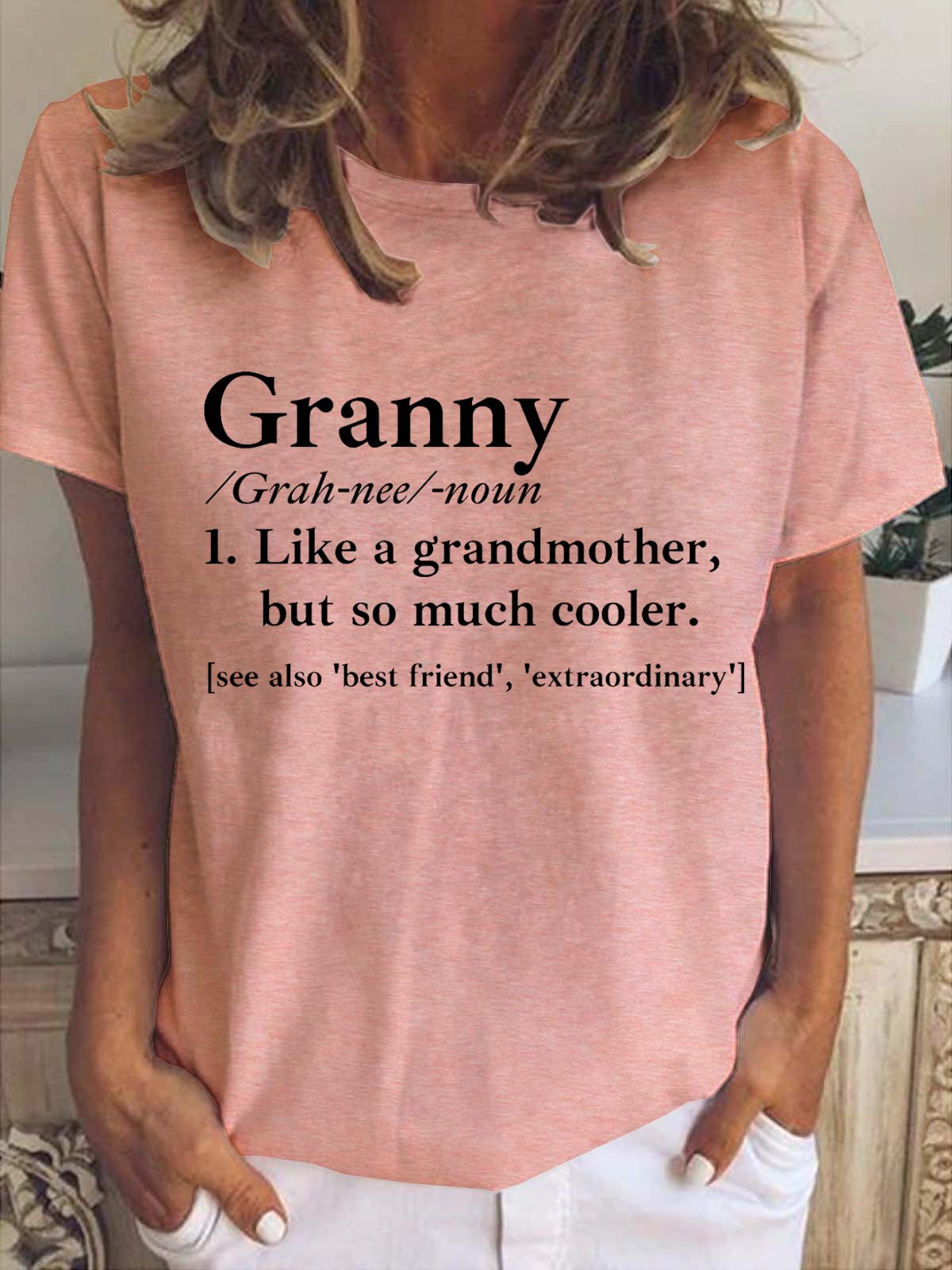 Granny Shirt Gift for Grandma Cotton Blends Casual Short Sleeve T-shirt