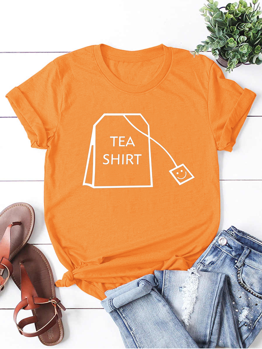 Tea Shirt Funny Print Shirts&Tops