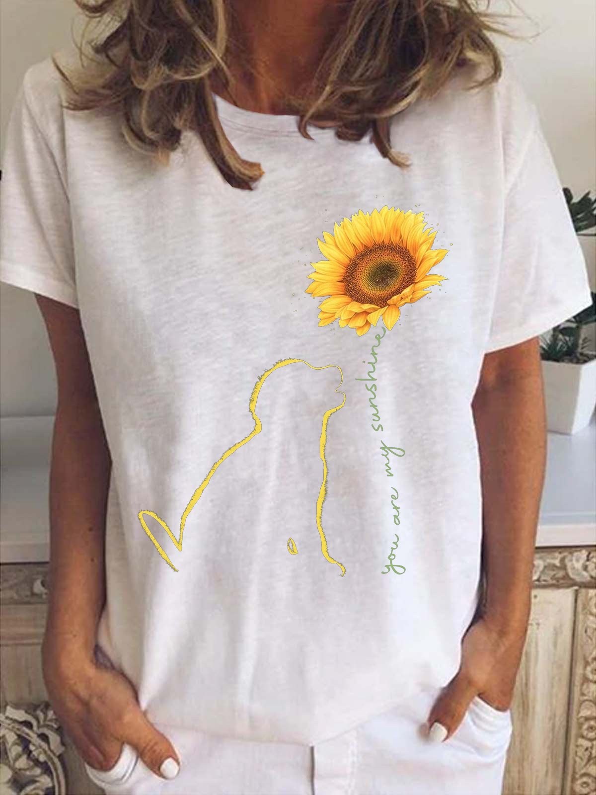 Sunflower Dog Paw Women's Short sleeve tops