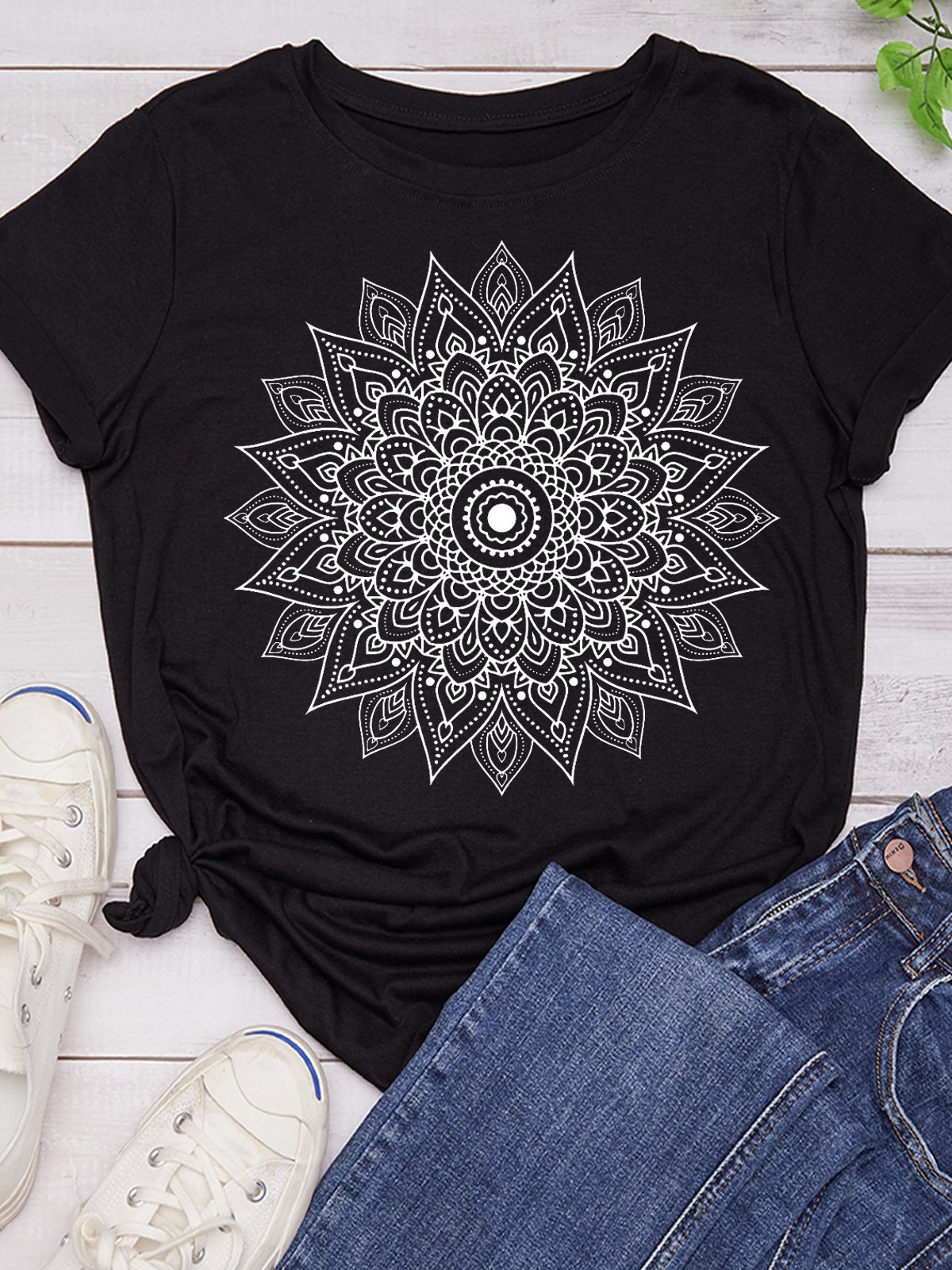 Mandala Cute Spring Casual Short sleeve tops