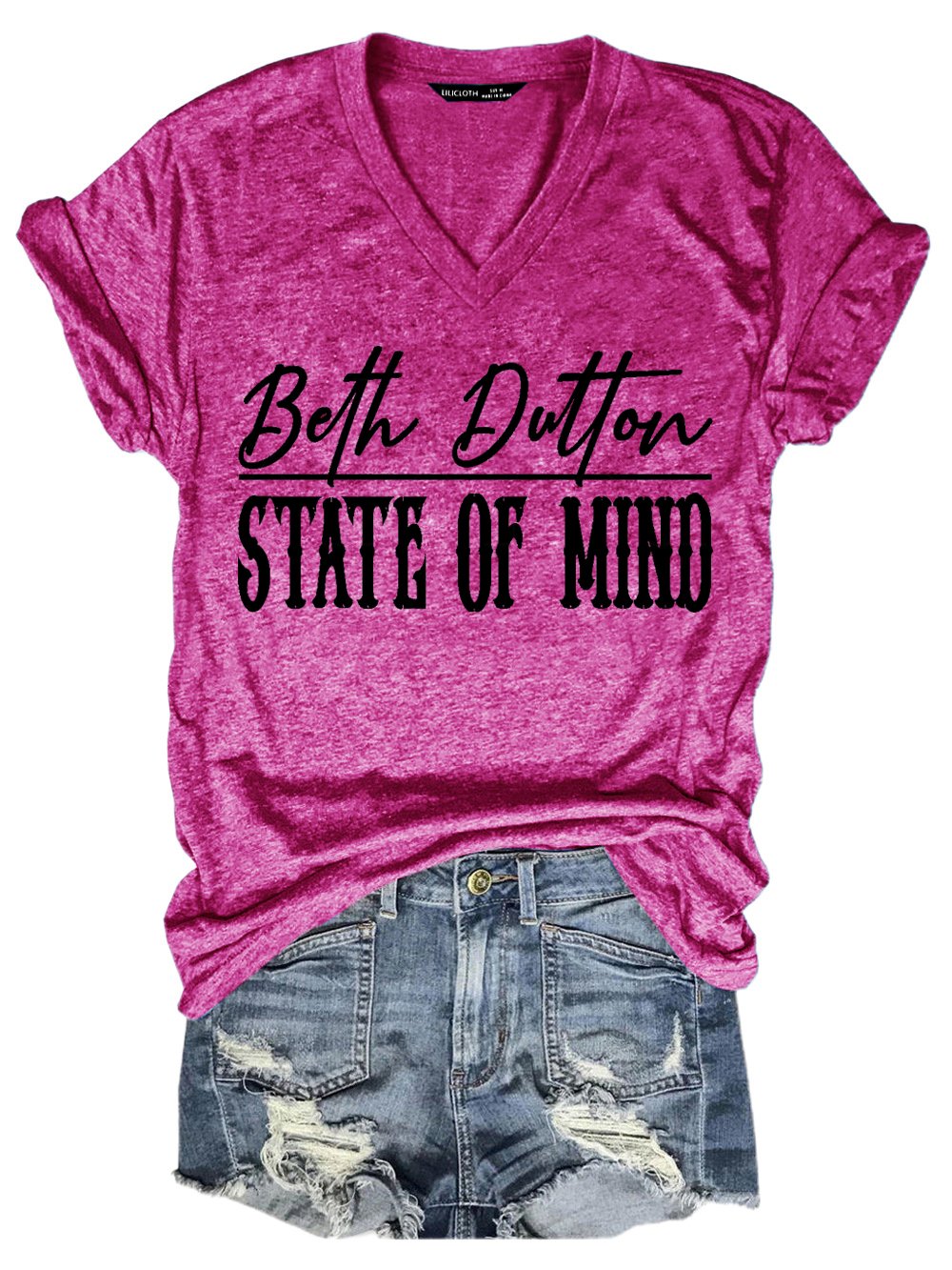 Beth Dutton State of Mind V Neck Short Sleeve T-shirt