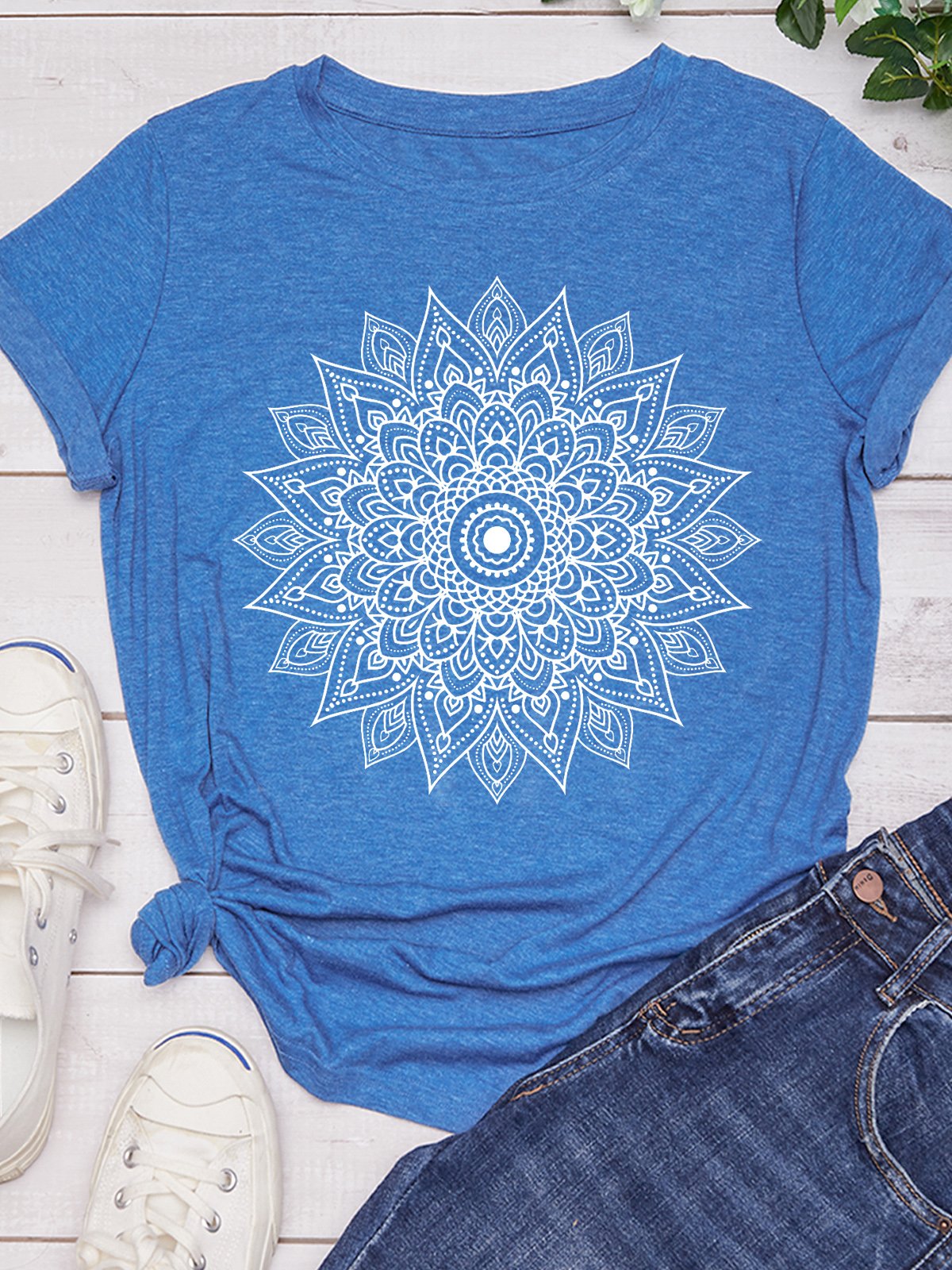 Mandala Cute Spring Casual Short sleeve tops