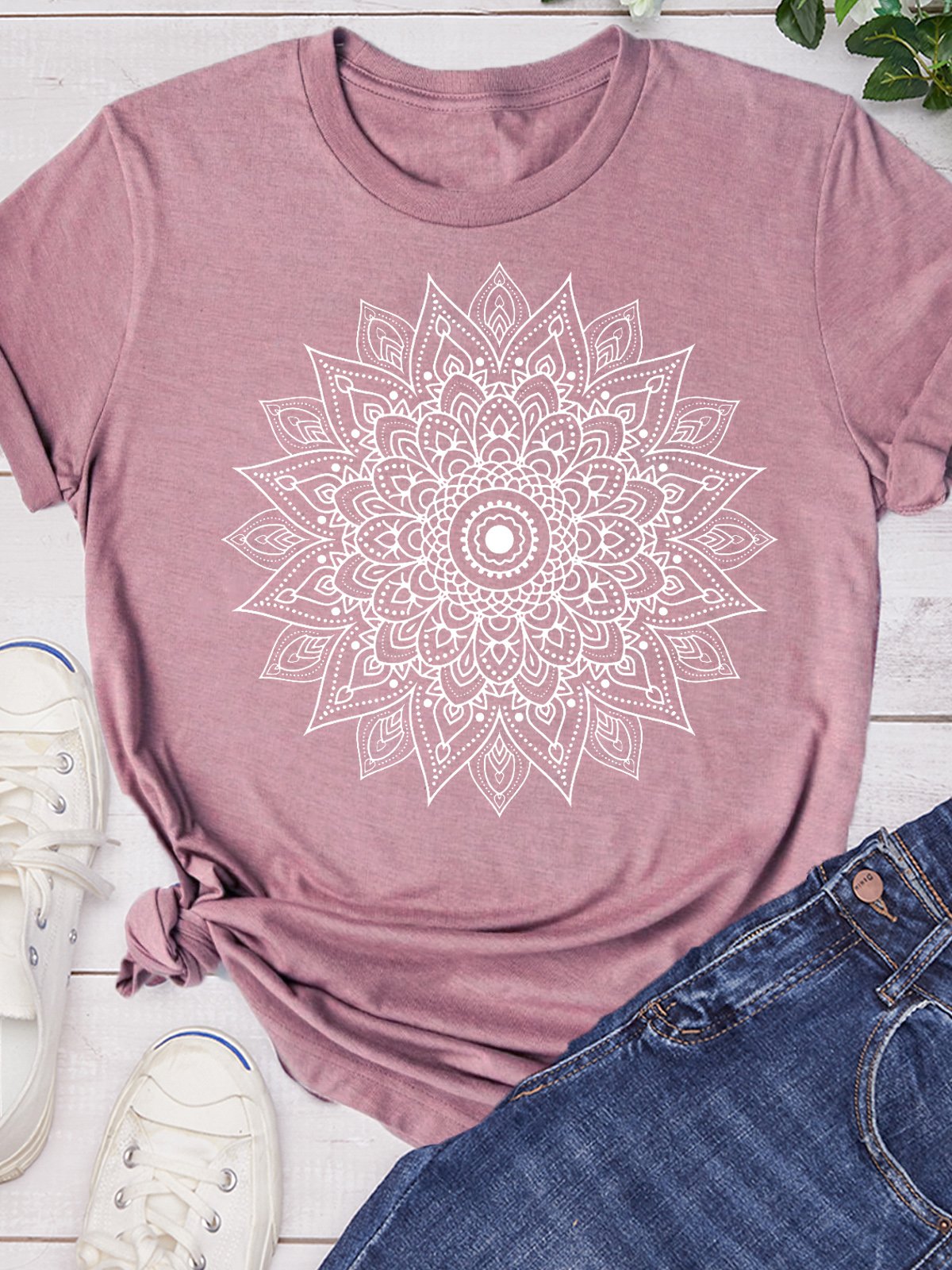 Mandala Cute Spring Casual Short sleeve tops