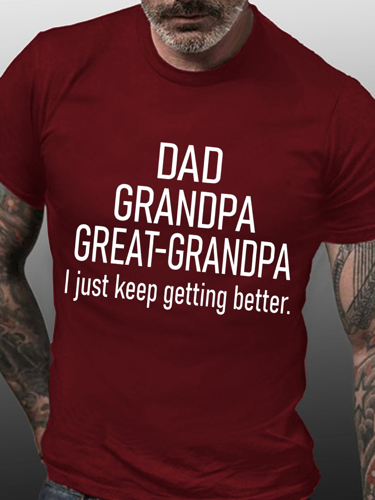 Great-Grandpa Crew Neck Short Sleeve Cotton Short sleeve T-shirt