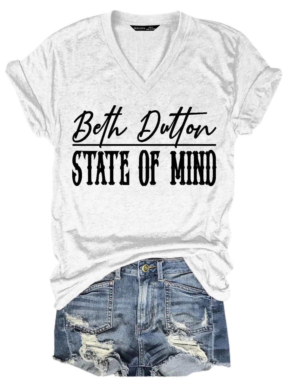 Beth Dutton State of Mind V Neck Short Sleeve T-shirt