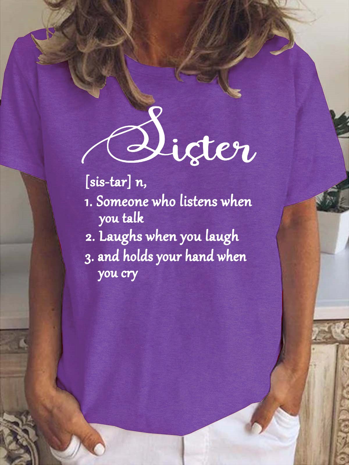 Funny SISTER(SIS-TAR") Short sleeve tops