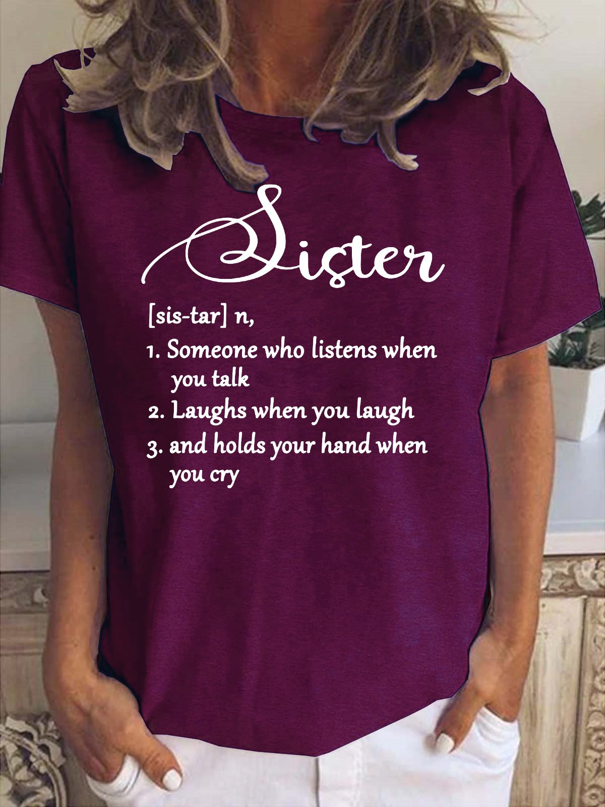 Funny SISTER(SIS-TAR") Short sleeve tops