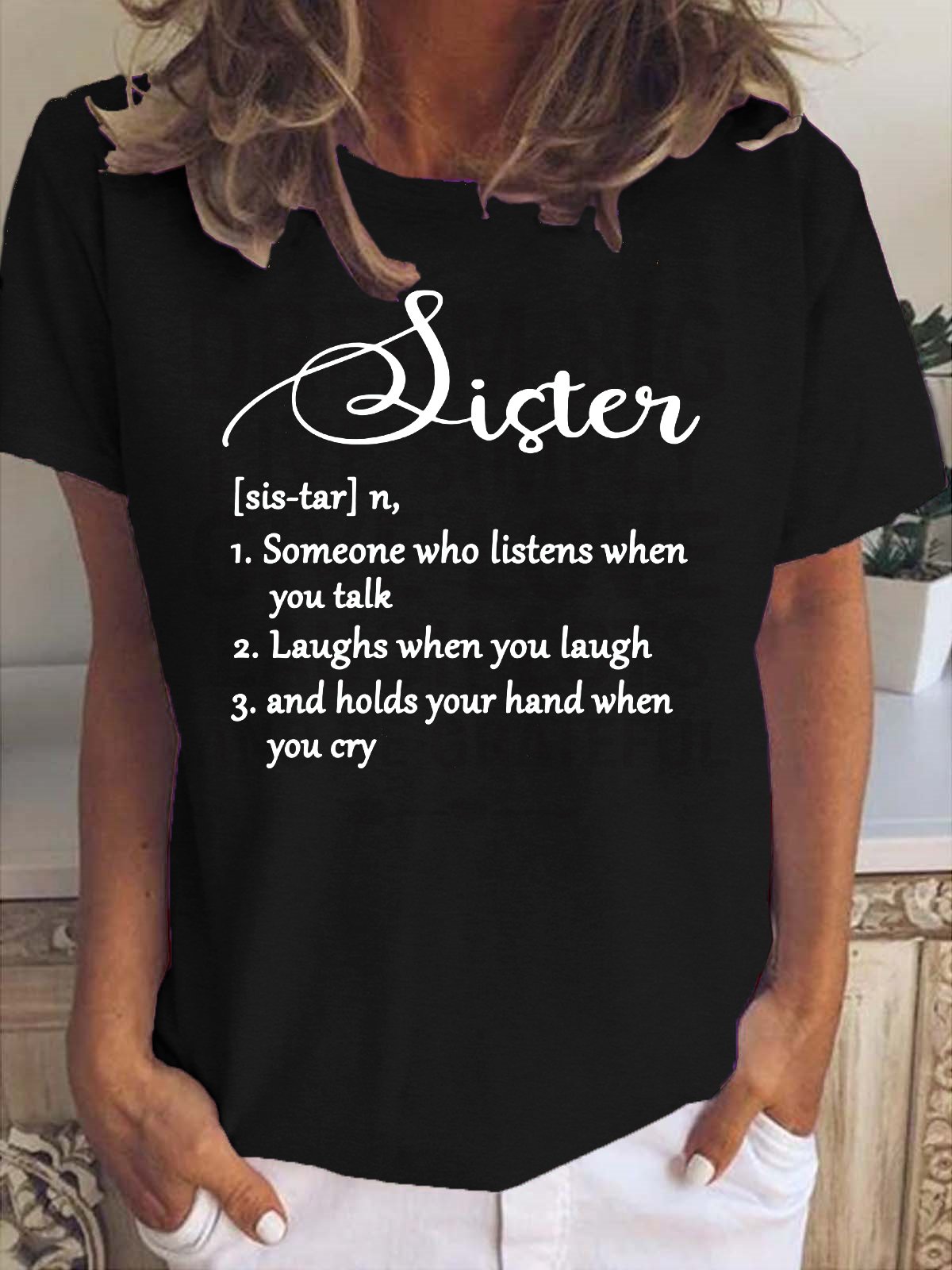 Funny SISTER(SIS-TAR") Short sleeve tops