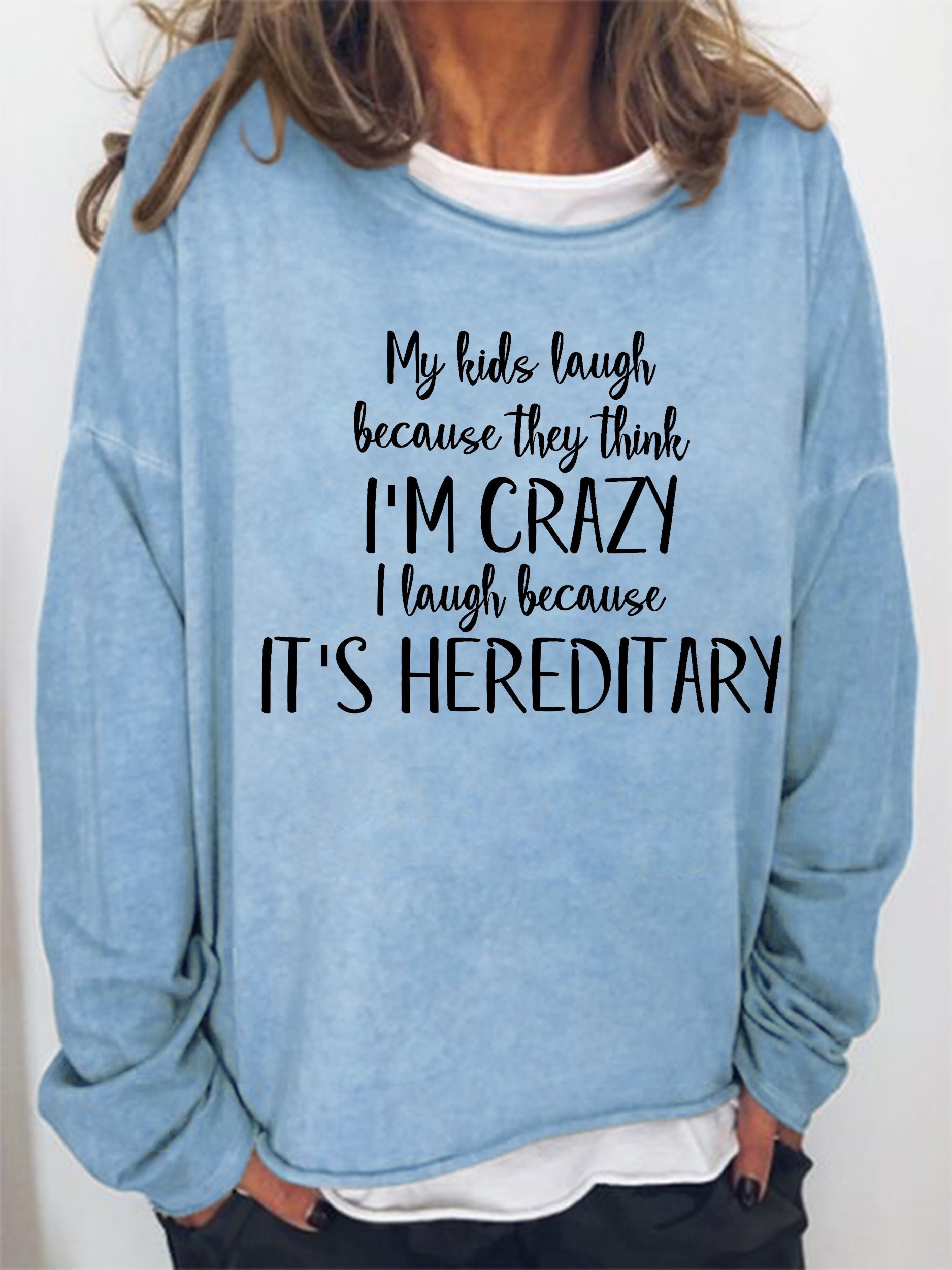 Funny Print Crew Neck Casual Sweatershirt