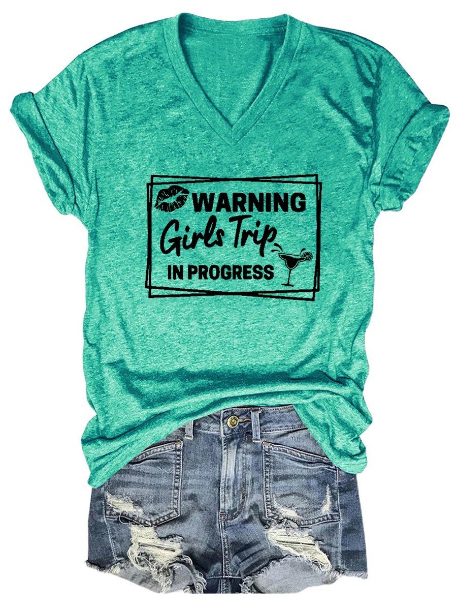 Warning Girls Trip In Progres  Women's Short Sleeve T-shirt