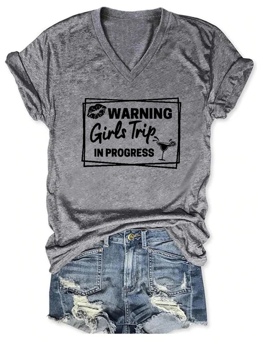 Warning Girls Trip In Progres  Women's Short Sleeve T-shirt