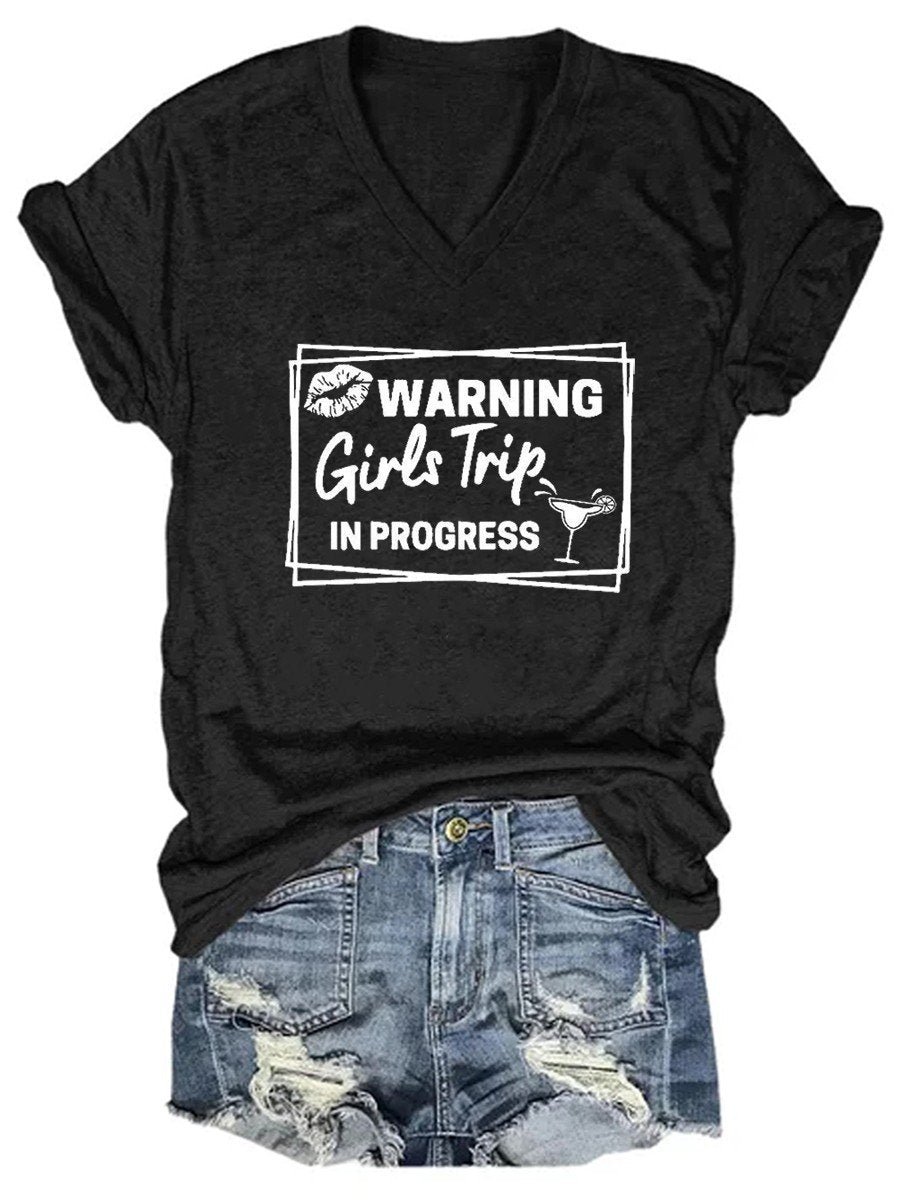 Warning Girls Trip In Progres  Women's Short Sleeve T-shirt