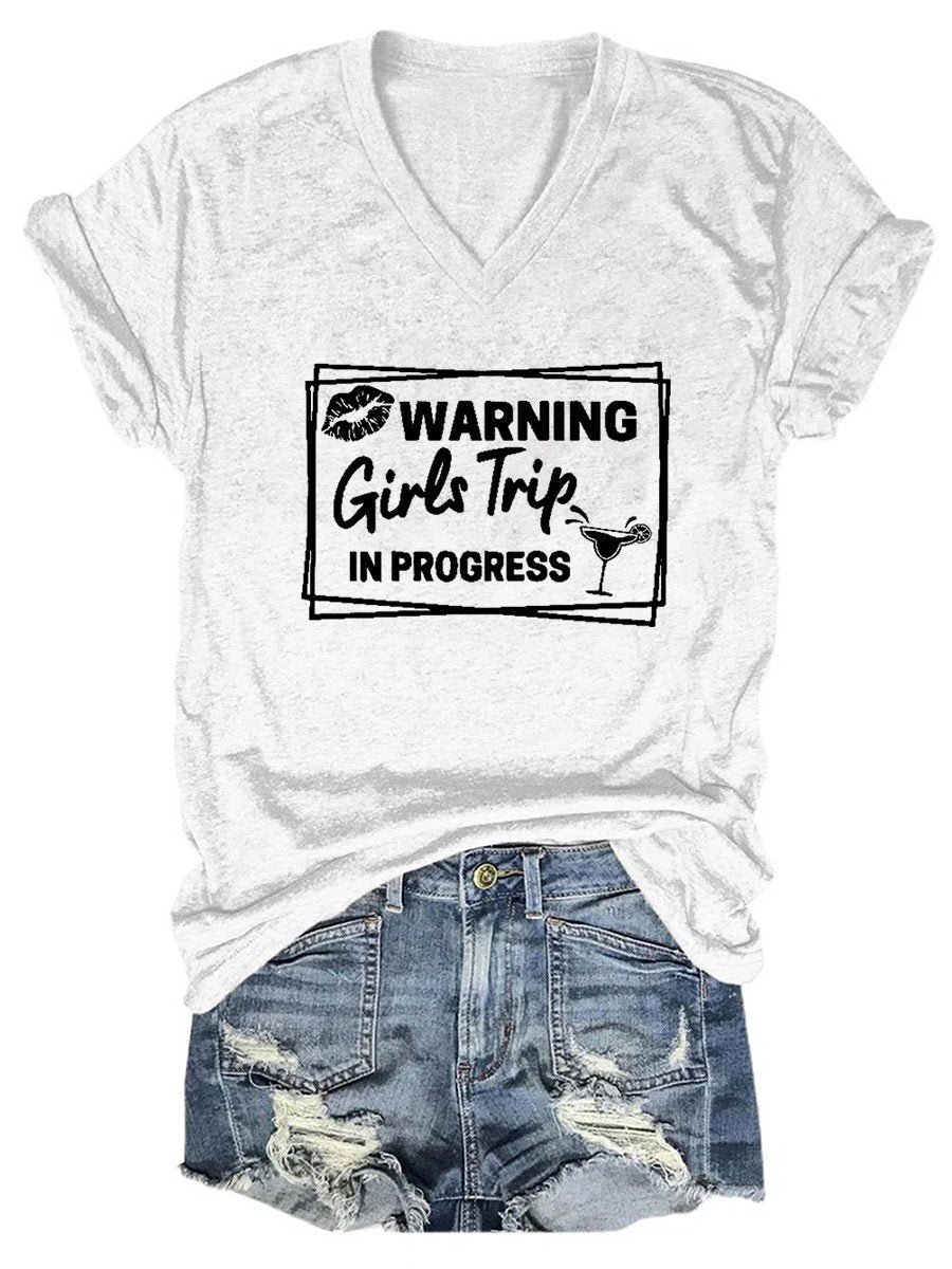 Warning Girls Trip In Progres  Women's Short Sleeve T-shirt