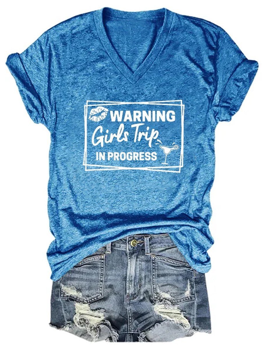 Warning Girls Trip In Progres  Women's Short Sleeve T-shirt