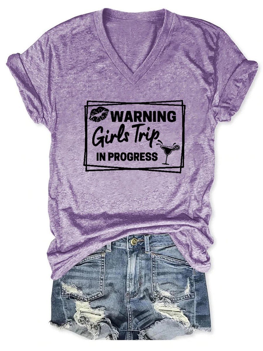 Warning Girls Trip In Progres  Women's Short Sleeve T-shirt