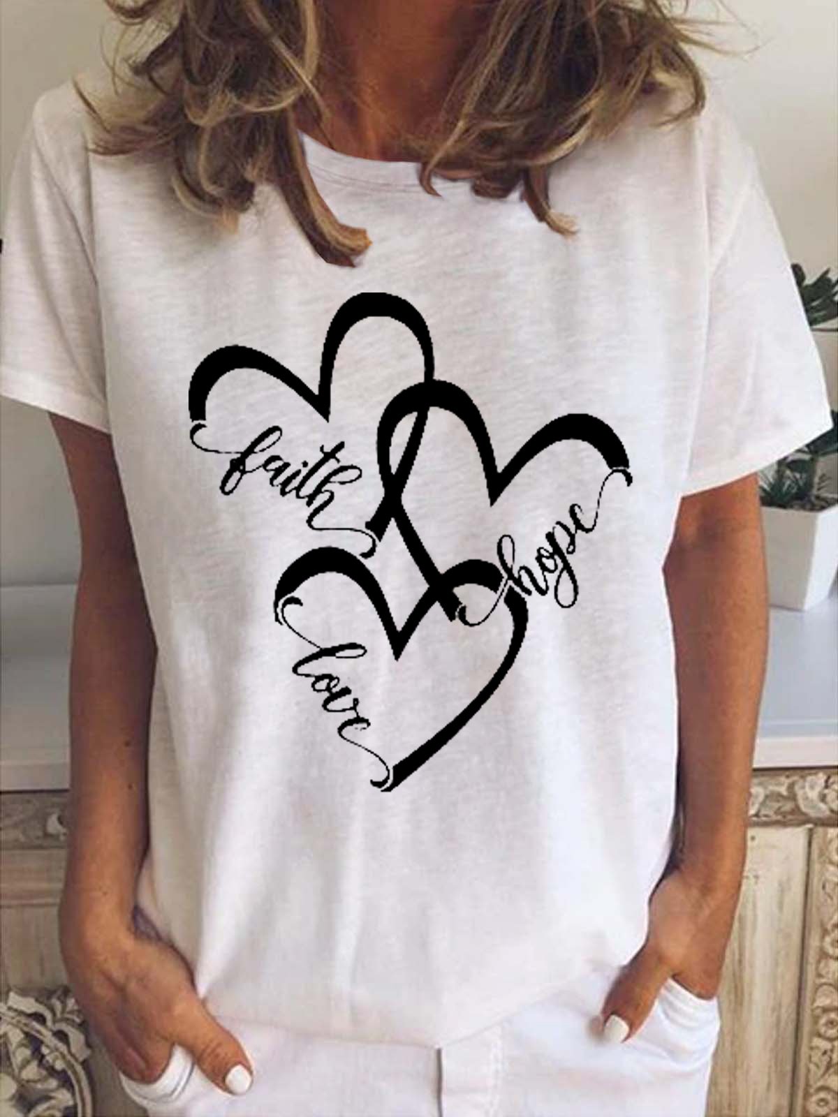 Faith Love Hope Heart Women's Short Sleeve T-shirt