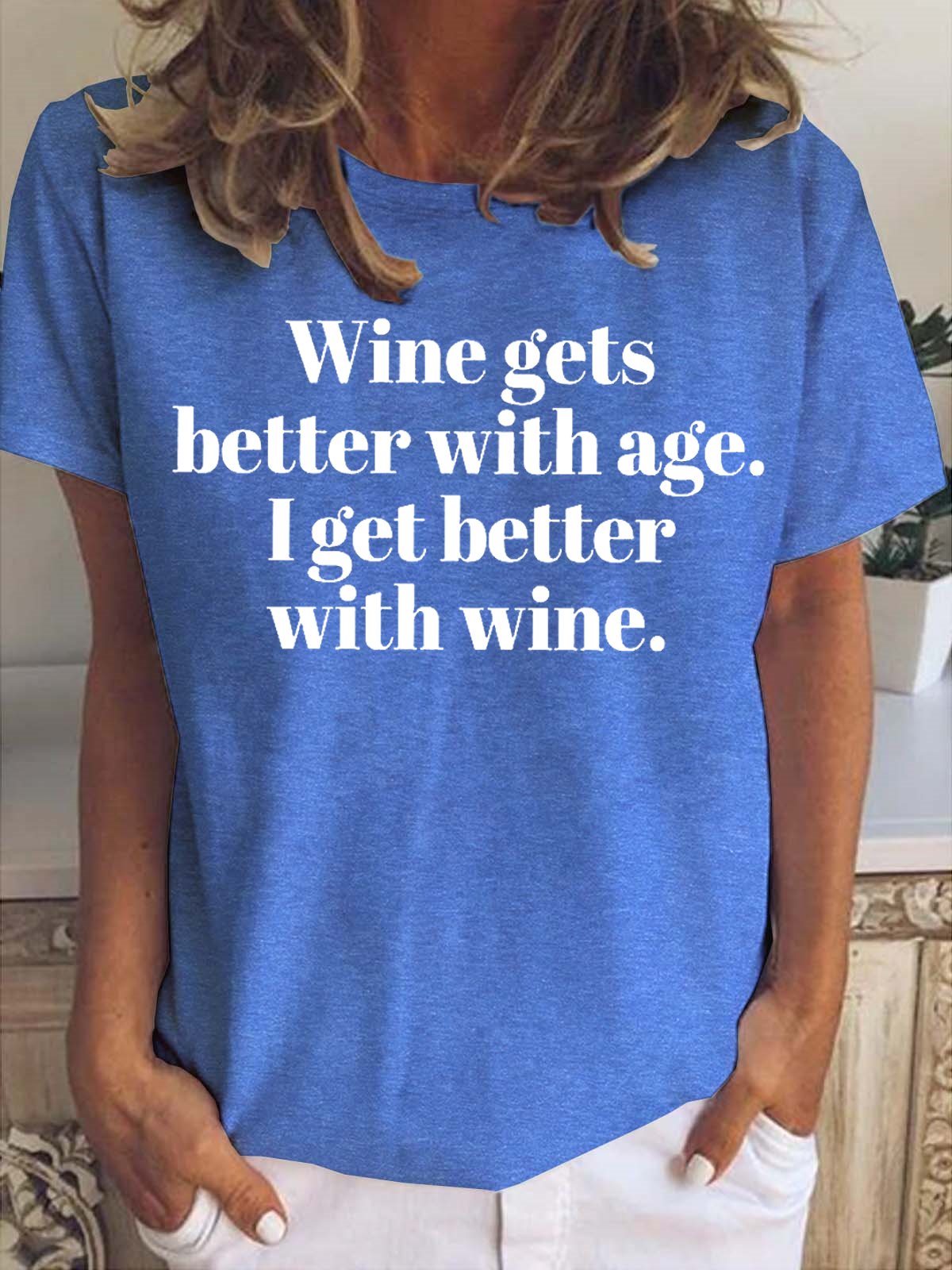 Cute Funny Wine Short Sleeve Tops