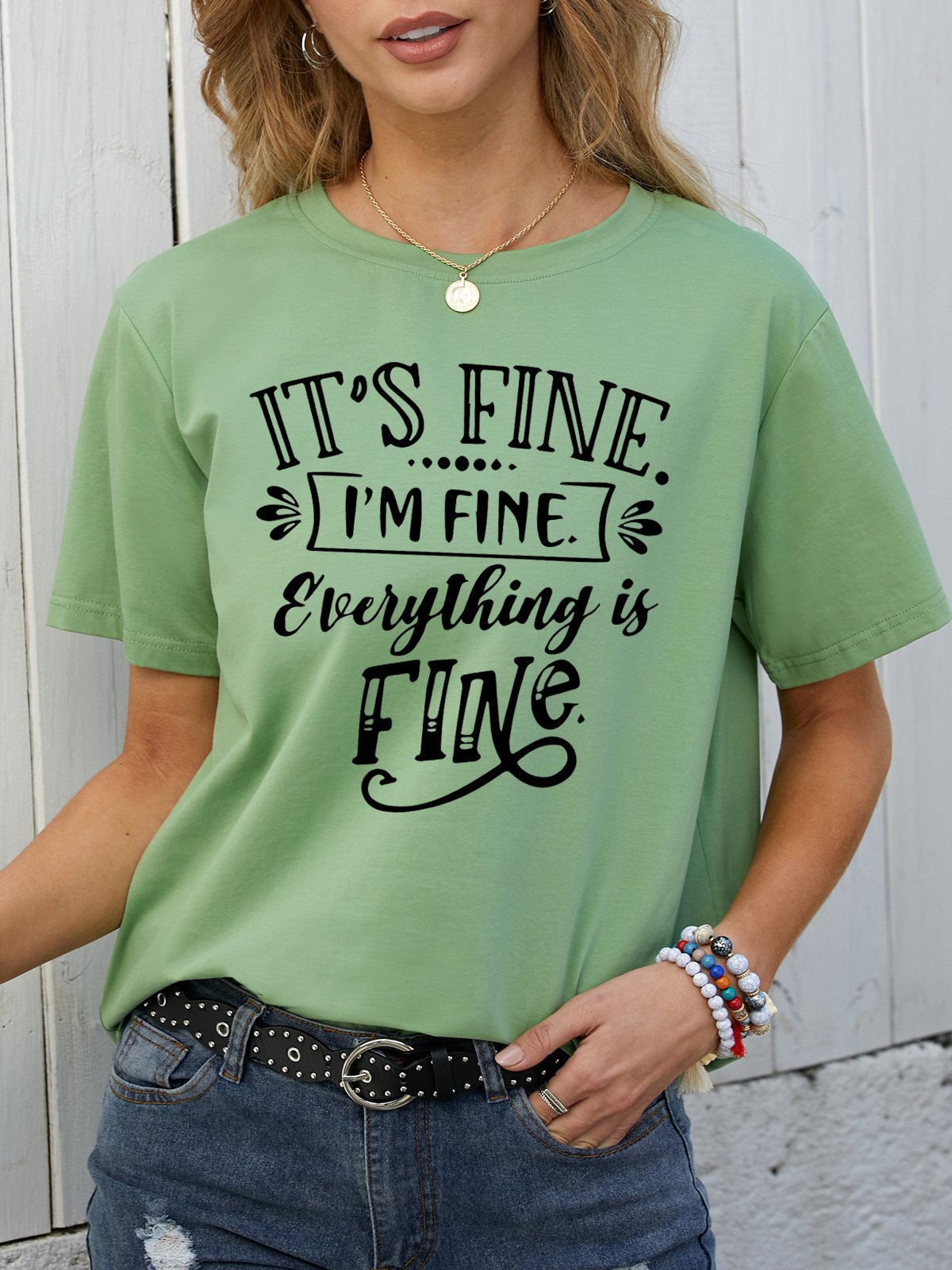 I'm Fine, Everything Is Fine Short Sleeve T-Shirt