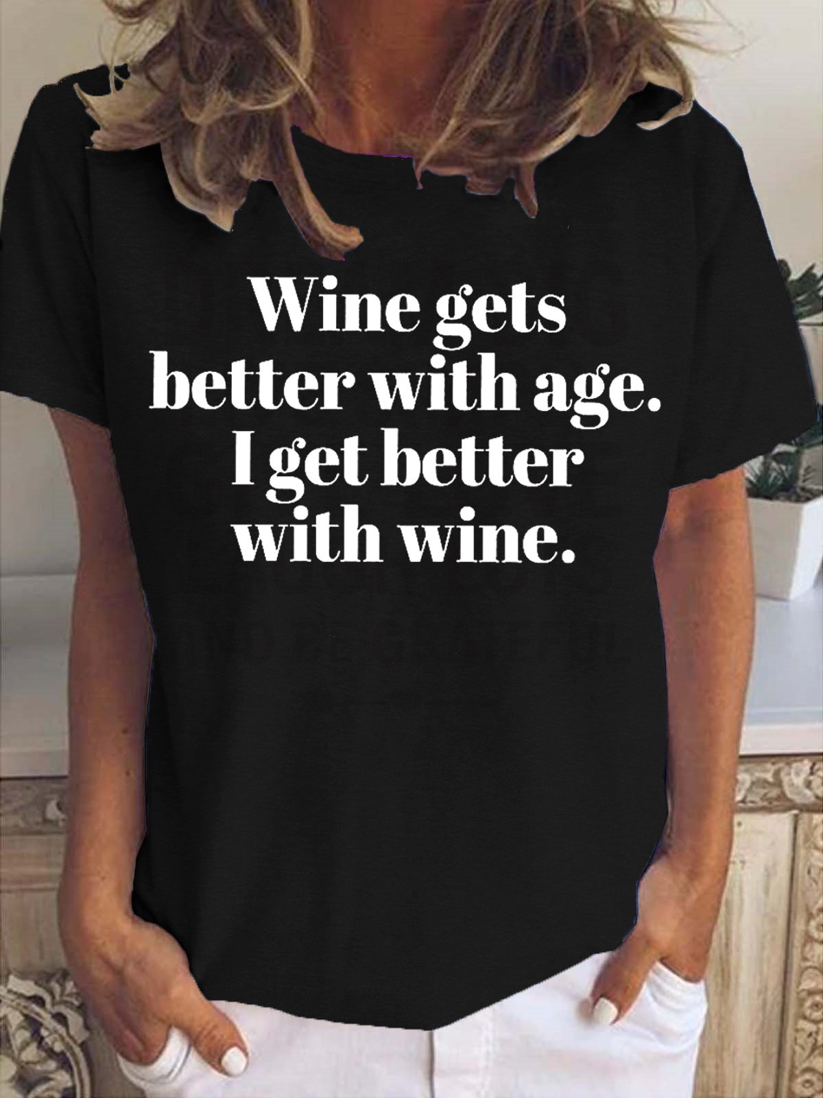 Cute Funny Wine Short Sleeve Tops