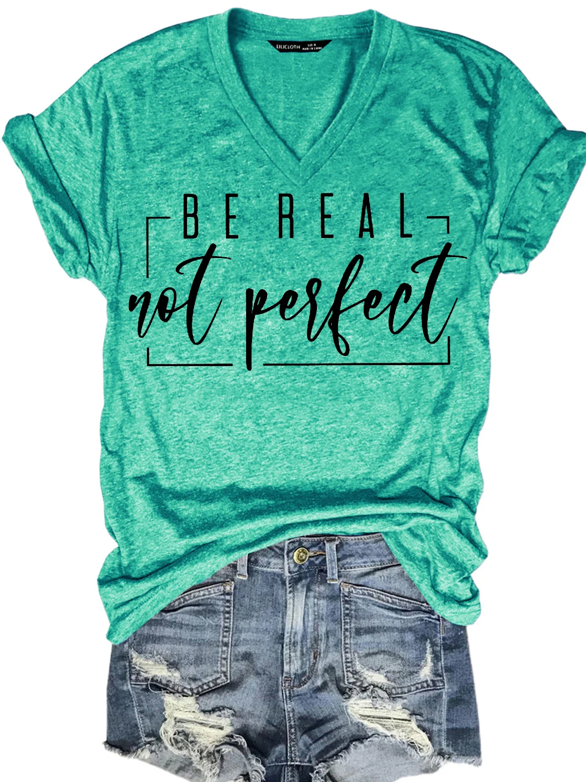 Be Real Letter Casual Short Sleeve T-Shirt