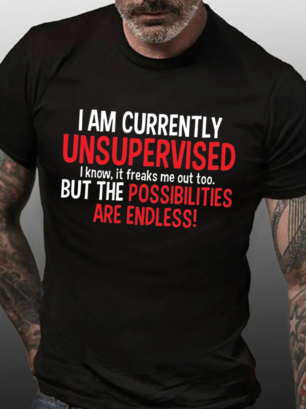 Currently Unsupervised Casual Short Sleeve Short Sleeve T-Shirt