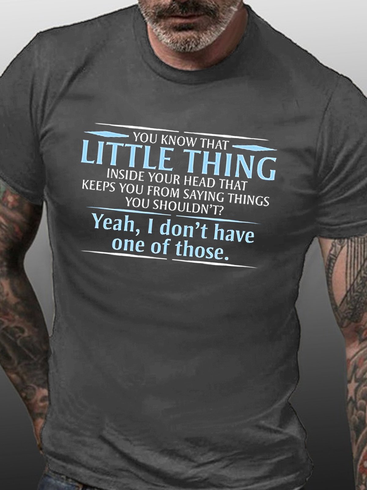 Men's Funny Text Letters You Know The Little Thing Casual T-shirt