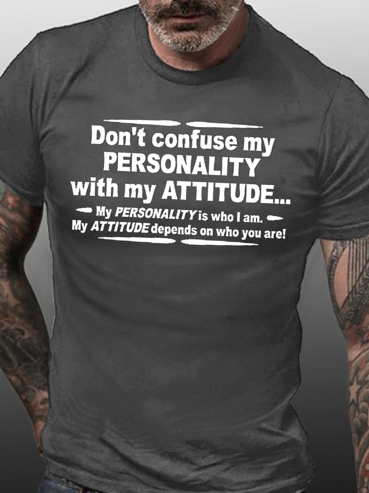 Funny My Personality with My Attitude Casual Short Sleeve T-Shirt