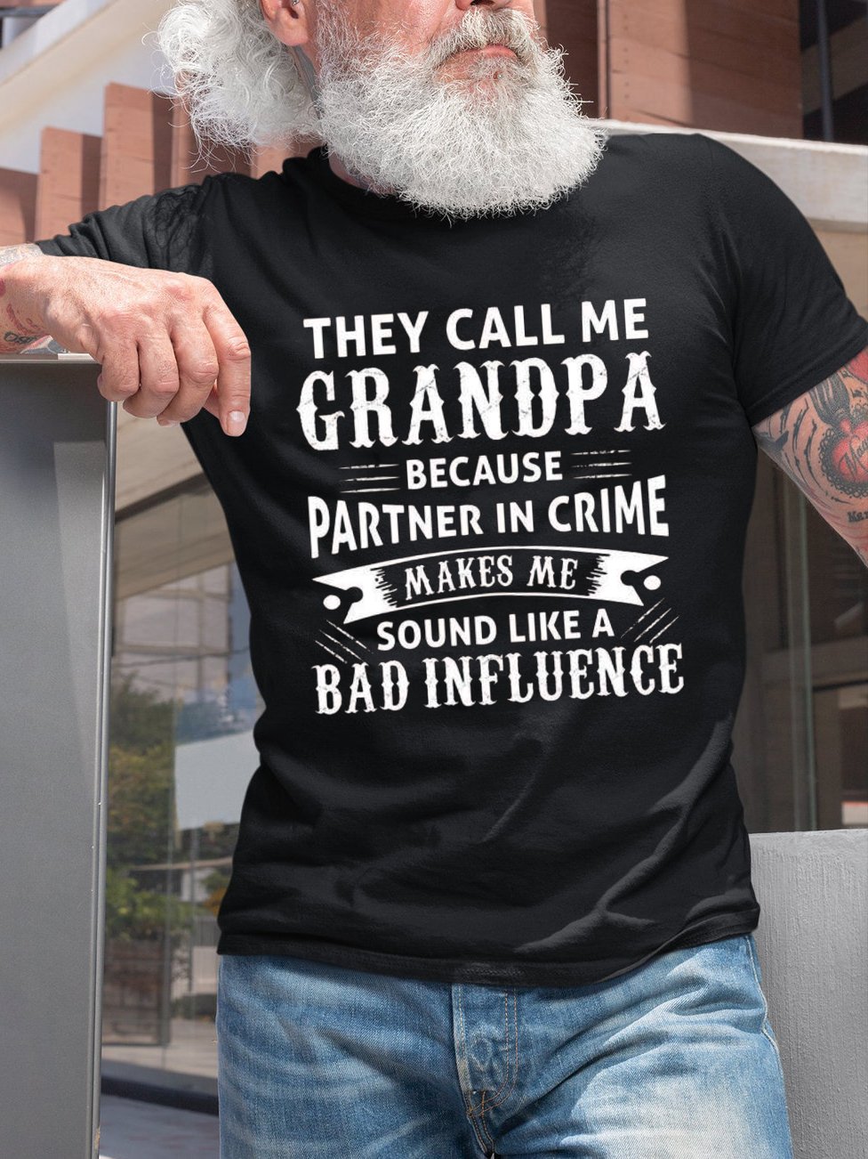 Grandpa Funny Letter Print Cotton T-Shirt