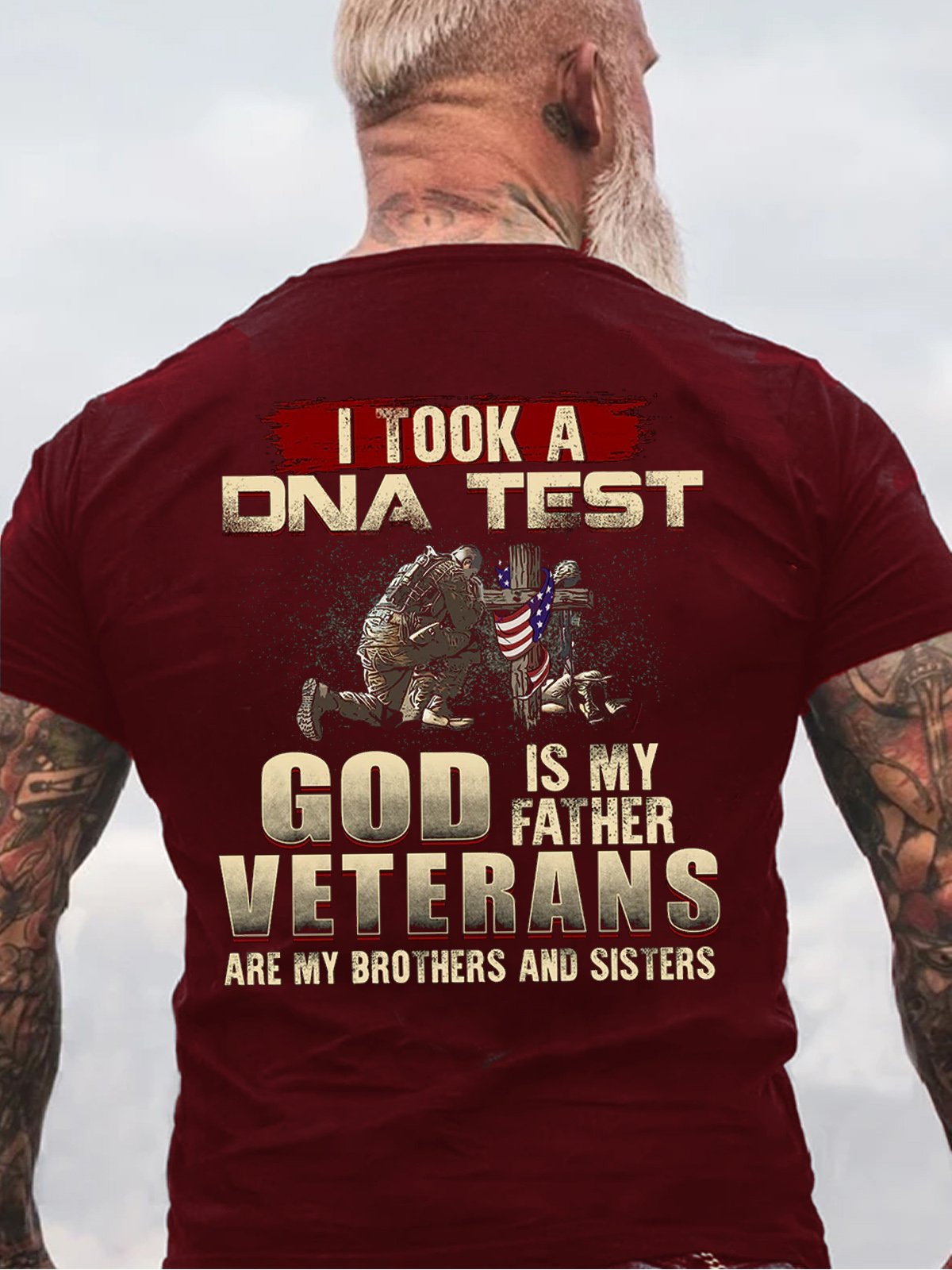 I Took A DNA Test God Is My Father Veterans Are My Brothers and SistersCotton Short Sleeve Short Sleeve T-Shirt