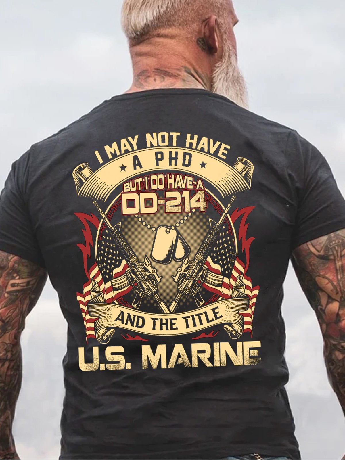 Marines Veteran Shirt I May Not Have A PhD But I Do Have A DD-214 And The Title U.S. Marine T-Shirt