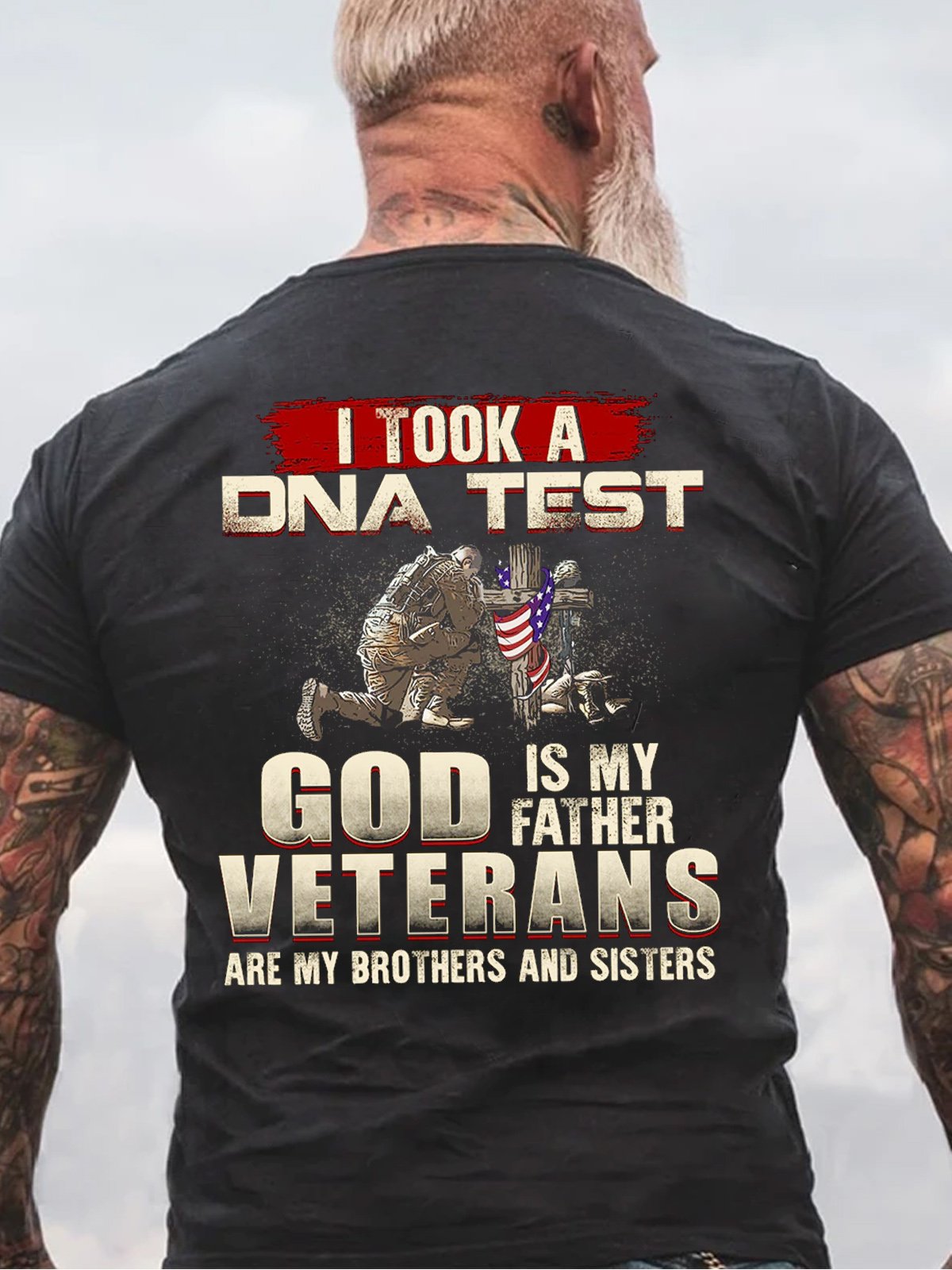 I Took A DNA Test God Is My Father Veterans Are My Brothers and SistersCotton Short Sleeve Short Sleeve T-Shirt