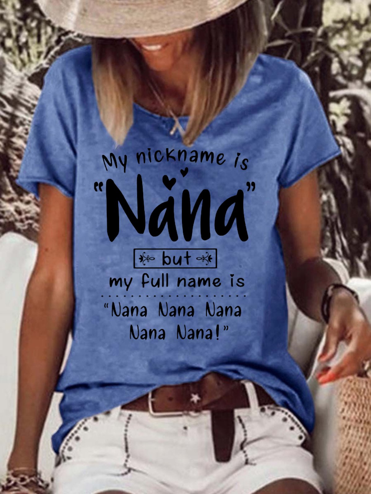 Cute Funny My Nick Name Is Nana But Full Name Is Nana Nana Shirt