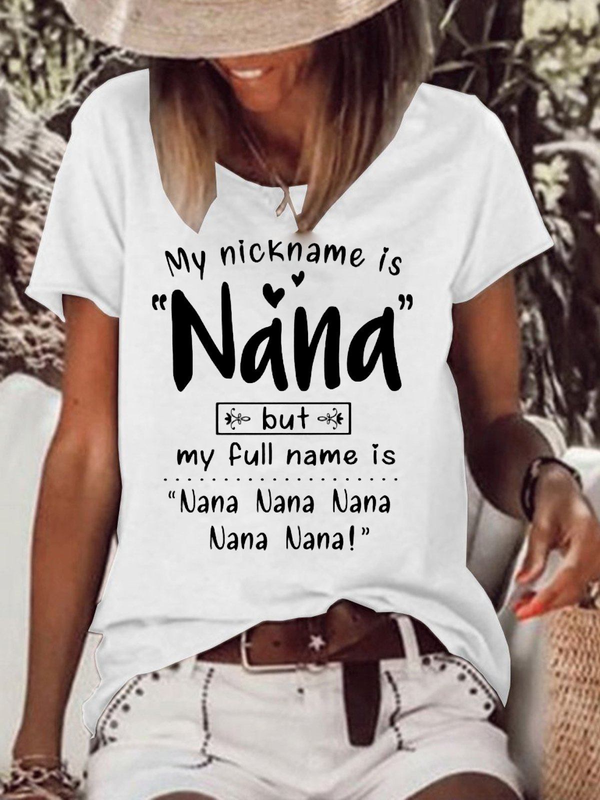 Cute Funny My Nick Name Is Nana But Full Name Is Nana Nana Shirt