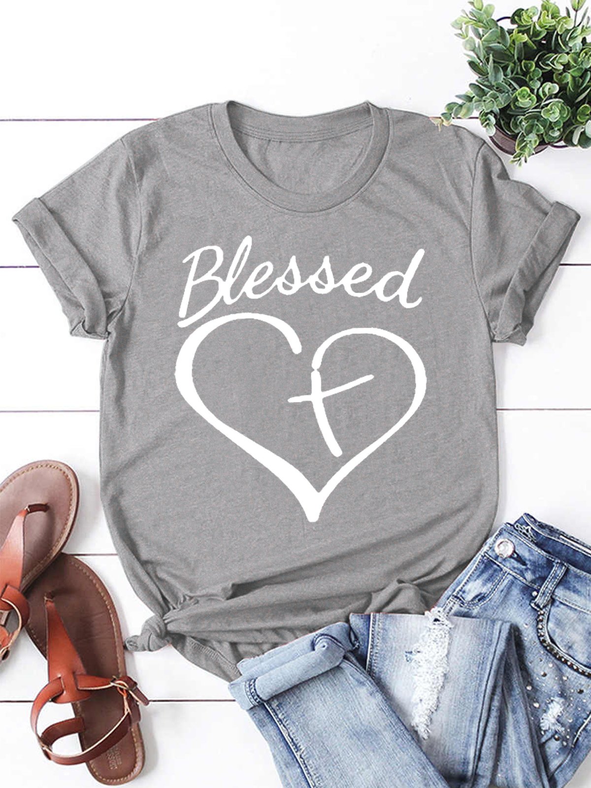 Blessed Love Heart Women's Short Sleeve T-Shirt