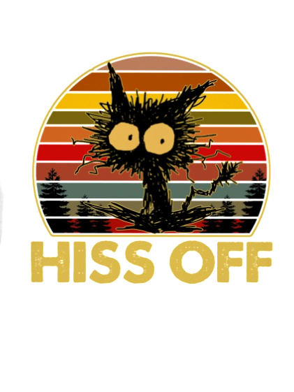 Hiss Off Funny Cat Print V-Neck Tank Top