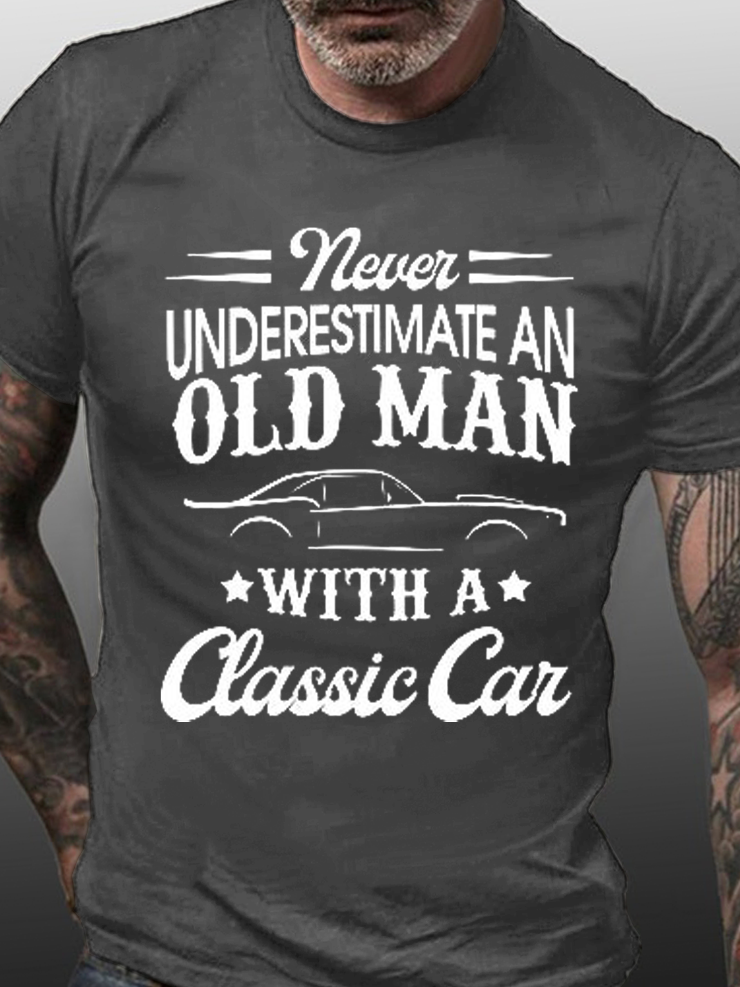 ever Underestimate An Old Man With A Classic Car Shirts&Tops