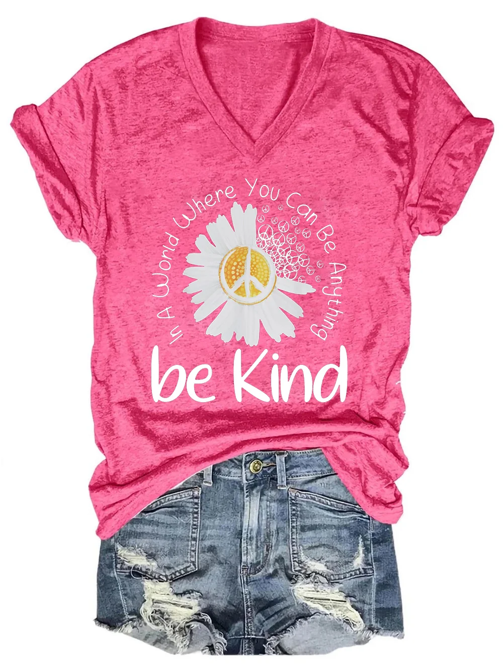 Be Kind Letter Casual Short Sleeve T-Shirt